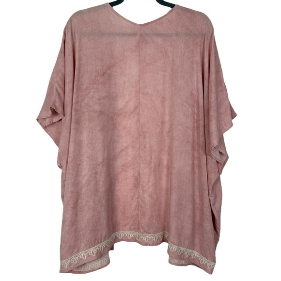 Hummingbird Rose Pink Kimono Cardigan with Embroidered Floral Detail – Size M/L - Picture 2 of 8